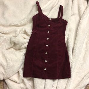 Pacsun velvet button down corduroy mini dress
